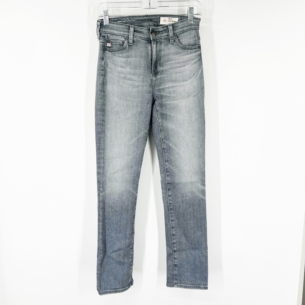 AG Adriano Goldschmied Mari High-Rise Slim Straight Jeans Gray